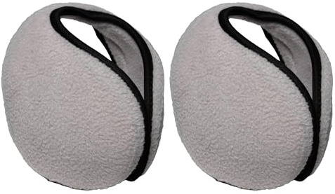 TOP HEADWEAR Winter Fleece Ear Muffs Cozy Ear Warmer Cover, Earmuff Grey 2 Pack