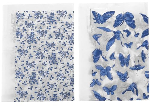 Generico Carta Transfer Professionale per Ceramica 2 Fogli Decalcomanie Decorative Sottosmalto, Carta da Trasferimento Colorata Tagliabile per Accessori Fai da Te e Decorazioni Artigianali