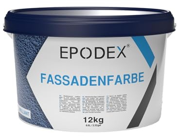 EPODEX Vernice per facciate, colore base e colore esterno, con formula di protezione per facciate, opaca, traspirante e resistente alle intemperie, per intonaco, cemento, ecc., 12 kg (30 m² per 2