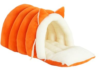 Shurhome Cama convertible para gatos cerrada de 360 grados, materiales de felpa suave para un escondite seguro y cálido para el invierno Cama ortopédica para gatos