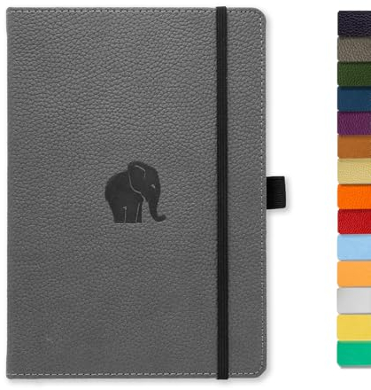 Dingbats* - Tierwelt Notizbuch A5 Gepunktet - Hardcover Dotted Tagebuch aus veganem Leder für Arbeiten, Reisetagebuch, Universitäts Notizen - mit Elastischem Verschlussband
