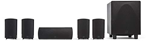 Definitive Technology ProCinema 6D - Compact 5.1 Channel Home Theater Speaker System | 250-Watt Powered Subwoofer Center Channel + 4 Speakers | Sleek Modern Looks Match Any Décor Black