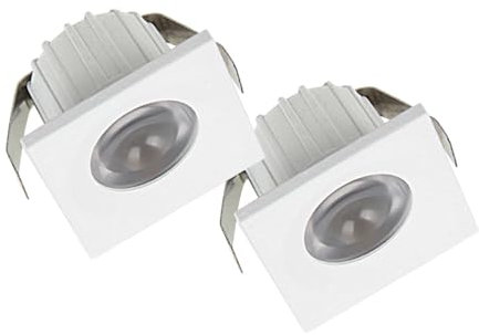 Sigmaled lighting, MINI SPOT LED 3W, Dimmerabile, 300lumen, Luce Naturale 4000K, Faretto QUADRO incasso, 220V / 240V AC Driver NON NECESSARIO, 35x35x25mm, 2 Spots (1 scatola da 2 pezzi)