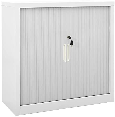 Armoire de Bureau Festnight à Porte Coulissante Métallique Verrouillable 90x40x90 cm - Gris