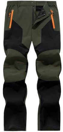 Freiesoldaten Mens Lightweight Hiking Trousers Quick Dry Water-Repellent Breathable Outdoor Climbing Walking Pants Army Green