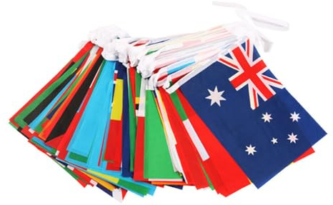 Sosoport 1stück Hängende Flaggenkette Für Länder Wimpel Für Karneval Sportveranstaltungen Und Feste Farbige Dekoration Für Innen Und Außenbereiche Inklusive Zubehör Für Lebendige