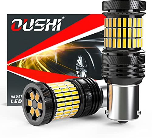 OUSHI BAU15S PY21W Bombilla LED, 7507 1156 1156PY RY10W Canbus 4000LM 12V-24V 21W Luz De Marcha Atrás Luces De Circulación Diurna Luces Traseras, 6500K Blanco Xenón (Paquete de 2)