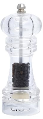 Buckingham Premium Acrylic Salt or Pepper Mill Durable Ceramic Grinders for Spices Adjustable Salt and Pepper Grinders Mechanism