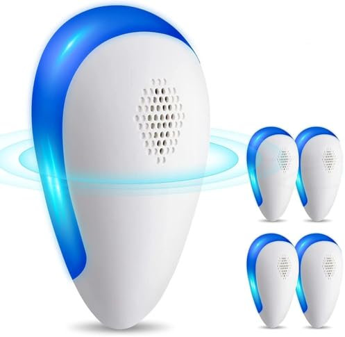 JAR HEADS Ultrasonic Pest Repeller(4 Pack), Electronic Mouse Repeller Plug in Bug Repellent for Control Mice, Mosquitoes, Spiders, Cockroaches, Ants, Bugs, Fleas, Harmless to Pets and Human