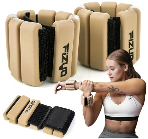 Fizyo Lot de 2 poids de cheville réglables en silicone - Idéal pour le fitness, la course, le yoga, le Pilates, la piscine et la rééducation, pour femmes, hommes et enfants