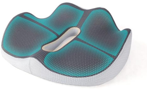 MARUPA Cojín Coxis Ortopédico Viscoelástico 37×44×10 cm | Alivio Dolor Espalda y Postura | Silla Oficina, Coche, Silla de Ruedas | Funda Lavable | Base Antideslizante