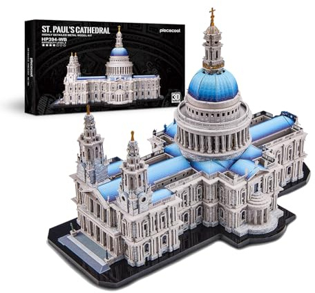 Piececool Metal 3D Puzzle St. Paul's Cathedral, High difficulty Model Kits for Adults to Build, 304 Stainless Steel, Assembly is required, Challenging, Difficulty level 4