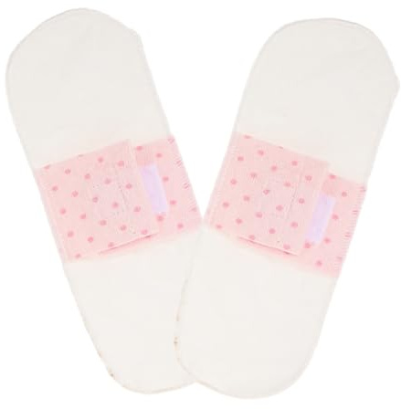 FRCOLOR 2 Piezas Toallas Sanitarias Lavables de Compresas de Tela Reutilizables Compresas de Algodón para Uso Diario de Mujeres Femeninas de Algodón para Flujo Menstrual