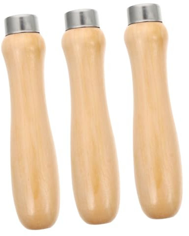 DOITOOL 3pezzi Manici in Legno Per Utensili Legno Ergonomici Antiruggine Impugnature Resistenti