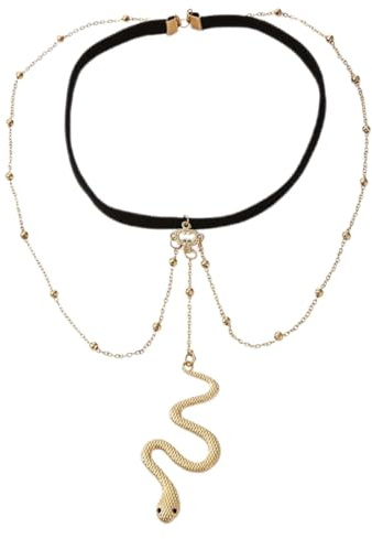 CULEO Catene e collane per il corpo, Catena a serpente da donna, catena per coscia catena per il corpo a serpente bohémien, catena per gambe a serpente per il corpo Estate Spiaggia (Oro)