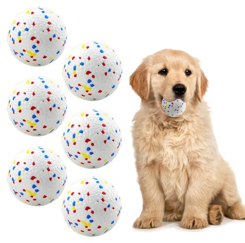 Orifesio 6 Piezas ETPU Pelotas de Tenis para Perros, 58mm Pelota de Tenis Impermeable, Pelota de Juego Flotante para Perros Pequeños, Pelota de Juguete Interactivas para Lanzador de Pelotas para Perro