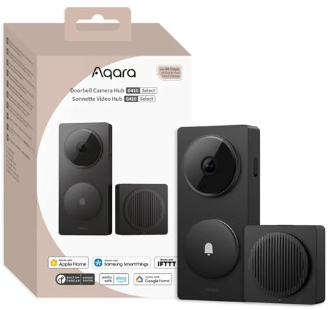 Aqara Smart Video Doorbell G410 Schwarz - 2K T?rklingel Kamera Hub Zigbee Matter