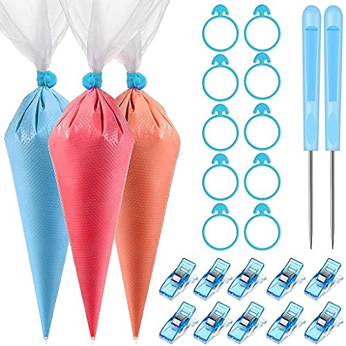 NIHENHAO Poches à Douille sans Pointe Poche à pâtisserie pour Poches à glaçage royales Meilleures Poches à glaçage Outils de décoration pour gâteau en Plastique + Silicone