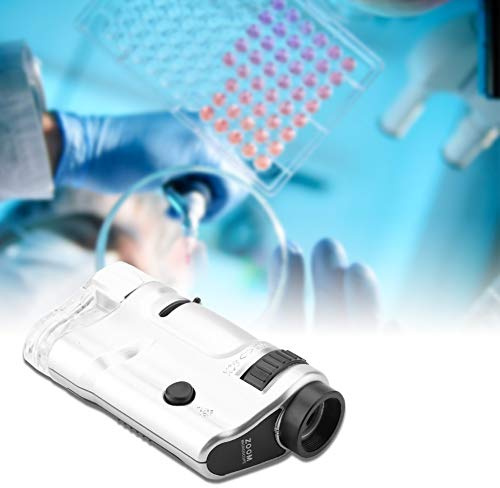 ZenithAur Pocket Microscope with LED Light, 20X - 40X Zoom Mini Microscope for Students and Adults, Handheld Design with Base for Easy Use
