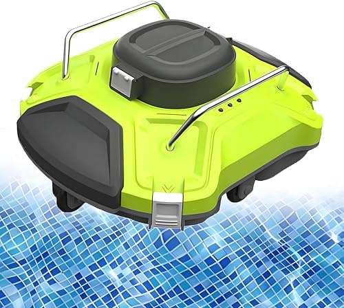 Poolrengöringsmaskin, Automatisk Poolrengöringsrobot, Trådlös Automatisk Poolrengörare, Batteritid 180 Min, 200μm, Vattendjup 2.5m, För Underhållsrengöring