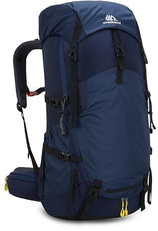 Hnayett 60L Hiking Backpack Waterproof Rucksack Large Camping Bag with Rain Cover for Men Women Lightweight Back Pack for Trekking Walking Cycling Climbing Travelling Outdoor Sports