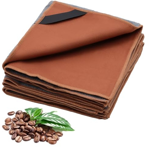 VEGCOO Barista Tuch Set, 4 Stück Mikrofasertücher, 30x30cm Doppelseitige Microfasertücher, Barista Zubehör für Reinigung der Dampflanze Siebträger, Kaffeemaschine Reinigungstuch, Saugstark Tücher