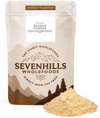 Sevenhills Wholefoods Organic Baobab Powder, Wild-Harvested in Africa, 1kg