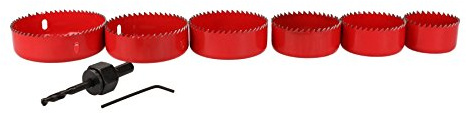 8pc Down Light Installers Kit Hole Cutter Saw Drill Arbor 50-86mm Circle Saws