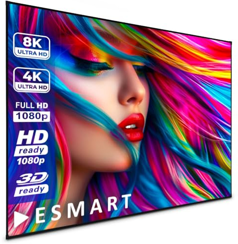ESMART Expert UKD Rahmen-Leinwand [Größenauswahl] 295 x 165 cm (133) 16:9 | Heimkino Beamer Projektionsleinwand Rahmen Leinwand LCD LED