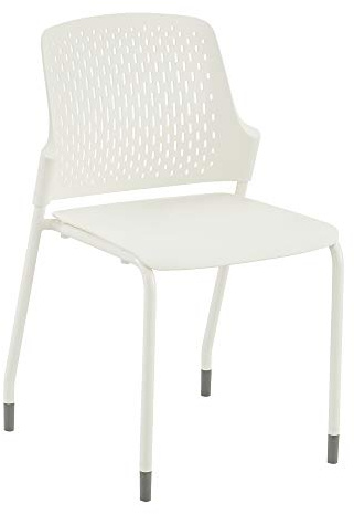 Safco Next Stacking Chairs, (Qty. 4), White, 20.1 D x 19.75 W x 32.25 H