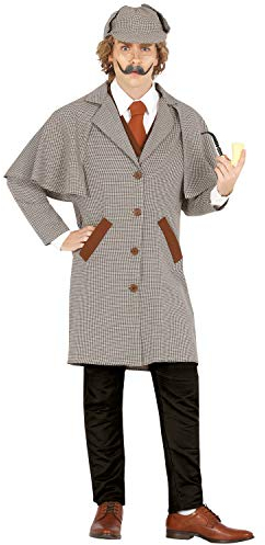NET TOYS Originelles Sherlock Holmes Kostüm für Erwachsene - Grau M (48/50) - Authentische Herren-Verkleidung Agent Outfit Schnüffler - Perfekt angezogen für Mottoparty & Kostümfest