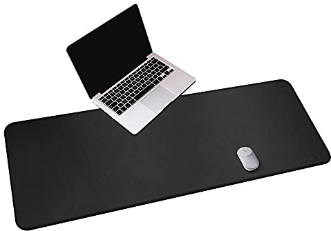 CENNBIE Desk Pads 140 x 50cm Extra Large Gaming XXXL Leather Desk Mat for Full Desk Non-Slipped Desk Decor and Desk Protector for Office/Home(Black)