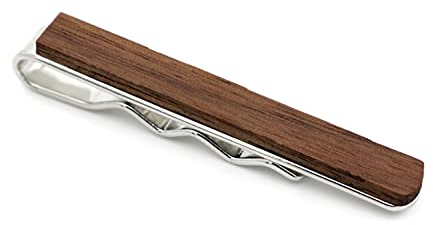 NaturSchatulle Krawattennadel Holz Nussbaum 5cm Krawattenklammer Edelstahl Herren Krawatten Clip Tie Bar Hochzeit Business Bräutigam