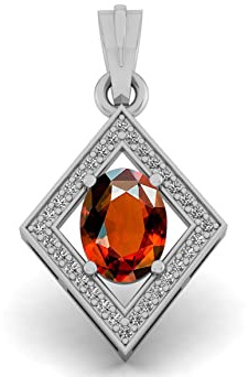LMDPRAJAPATIS 10,25 karat vintage naturlig granat ädelsten hänge för kvinnor och män | art deco halo unika damsmycken | månadssten hänge för henne, Ädelsten, Granat