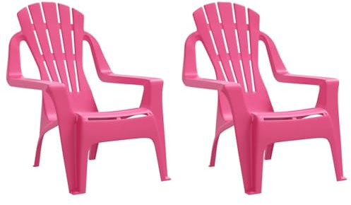 vidaXL Chaises de Jardin pour Enfants Lot de 2 Rose 37x34x44 cm PP, Chaise Longue, Chaise d'extérieur, sièges d'extérieur, sièges de Jardin