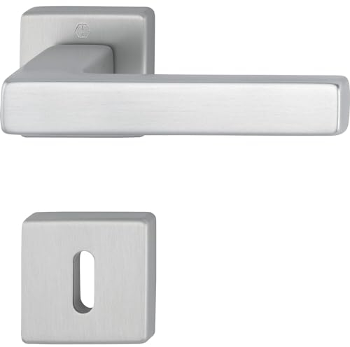 HOPPE 11758119 Drückergarnitur AUSTIN - auf Rosette BB, Aluminium edelstahlfarbig matt,