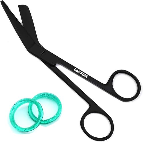 AFTREN Medizinische Schere, EMT-Trauma-Schere, 5,5 Zoll, chirurgische Schere für Krankenpflege, Edelstahl-Verbandschere für Krankenschwestern (Schwarz, 5,5 Zoll)