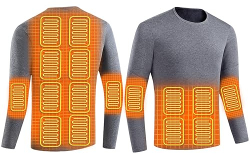 YAMNYSS Camiseta Térmica Calefactada para Hombre Calefacción Eléctrica Ropa Interior Camisa Caza Esquí Moto Deporte Al Aire Libre Ropa Calefactada