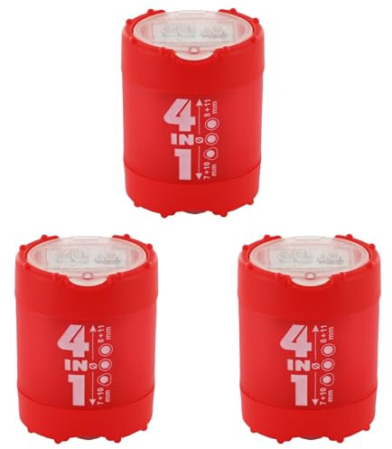 KUM AZ102.83.16-R - Anspitzer mit Behälter 4-in-1, rot, 3er Mulitpack, Behälteranspitzer