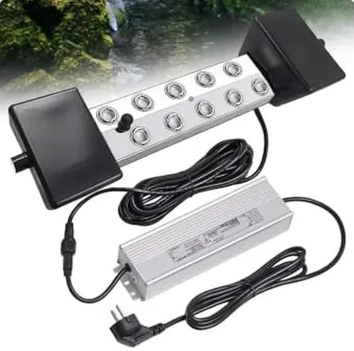 10 Teste Nebulizzatore Ad Ultrasuoni 7L/H Umidificatore per Nebbia, Creatore di Nebbia con Boa E Alimentatore da 350W, Macchina del Fumo, per Conservazione di Ortaggi, Laghetti