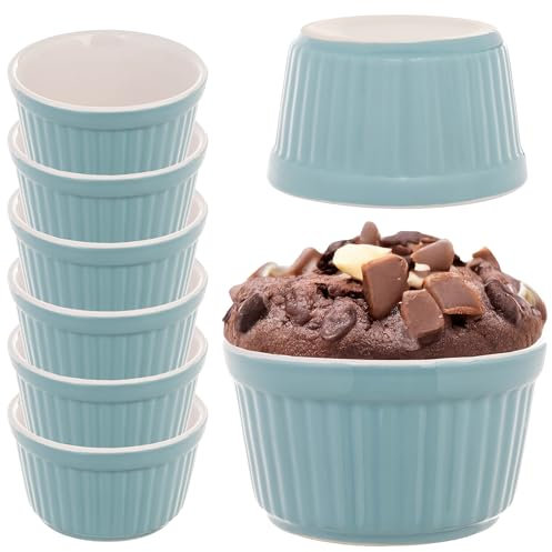 KADAX Soufflé - Juego de 6 moldes para horno (9 cm de diámetro), color azul