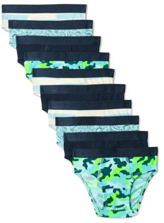 Amazon Essentials Ropa Interior de Punto de algodón Niños, Paquete de 10