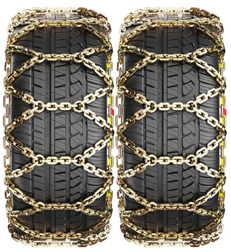 ENWYTE Schneeketten-Set (2 Stück) – Winterketten mit Profil einfache Montage Schnellverschluss tragbar und wiederverwendbar – Reifenketten Pkw Pickups und SUV(285/70 R17)