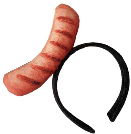Gurtt Serre-tête Hot-Dog Rigolo, Chapeau Imitation Hot-Dog (Jambon-Saucisse)