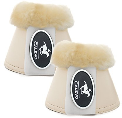 CALEVO - Kunstleder Springglocken mit Lammfell