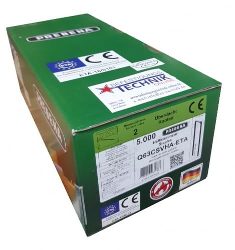 Prebena Q-63CSVHA-ETA 63mm Brandschutz Klammern verzinkt passend für Senco Würth Q Haubold HD7900 5,0M KL-39