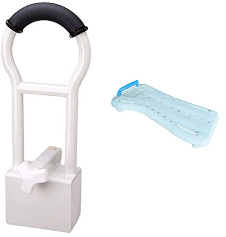 Barre d'Accès au Bain Sécurit - Large Prise Antidérapante - Se Fixe sur Rebord de Baignoire - Barre de Sécurité & Planche Java - Assise pour Baignoire - Poids Max 100kg - Tabouret