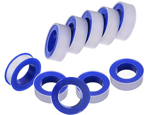 TopHomer Lot de 10 rouleaux de ruban d'étanchéité en téflon - 12 mm x 10 m - PTFE - Étanche - Pour salle de bain, cuisine, jardin - Blanc