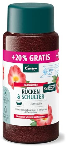 Kneipp Badekristalle Rücken & Schulter +20% gratis - mit wertvollem Extrakt der Teufelskralle - wohltuend, wärmend, entspannend - 720g