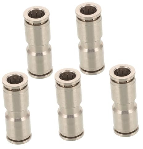 CATIEBYE 5st Trachealer Schnellanschluss Adapter Luftschlaucharmaturen Passend Für Industrieprojekte Quetschfittings Aus Metall Schlauchflicker Crimpanschluss Rohrverbinder Kupfer Silver